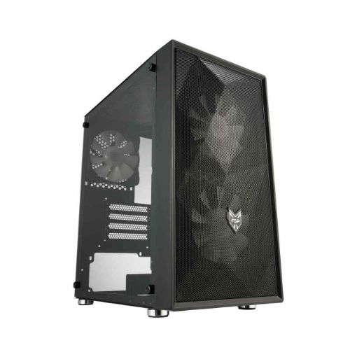 Obrázek Fortron skříň Mini Tower CST130, průhledná bočnice, Micro-ATX, 3x 120mm větrák