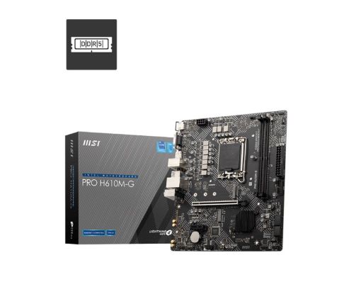 Obrázek MSI MB Sc LGA1700 PRO H610M-G, Intel H610, 2xDDR5, 1xDP, 1xHDMI, 1xVGA, mATX