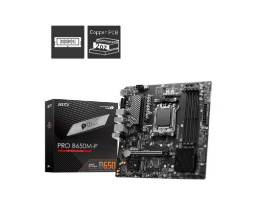 Obrázek MSI MB Sc AM5 PRO B650M-P, AMD B650, 4xDDR5, 1xDP, 1xHDMI, 1xVGA, mATX