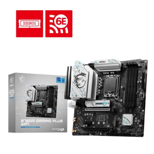 Obrázek MSI MB Sc LGA1700 B760M GAMING PLUS WIFI, Intel B760, 4xDDR5, 2xDP, 2x HDMI, mATX