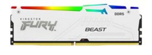 Obrázek KINGSTON DIMM DDR5 16GB 5200MT/s CL36 FURY Beast Bílá RGB EXPO