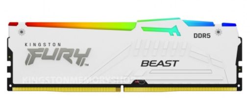 Obrázek KINGSTON DIMM DDR5 128GB (Kit of 4) 5200MT/s CL40 FURY Beast White RGB XMP