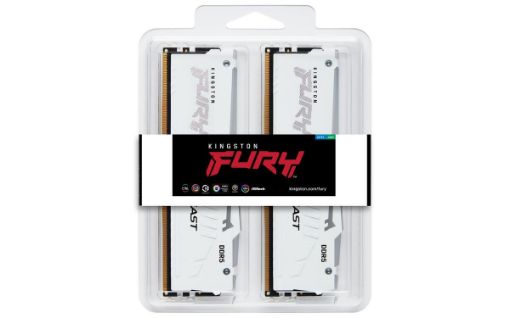 Obrázek KINGSTON DIMM DDR5 64GB (Kit of 2) 6000MT/s CL30 Non-ECC FURY Beast RGB XMP, Bílá