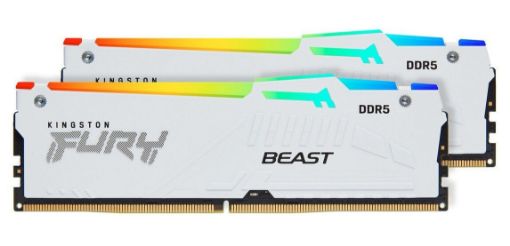 Obrázek KINGSTON DIMM DDR5 32GB (Kit of 2) 6400MT/s CL32 Non-ECC FURY Beast RGB XMP, Bílá