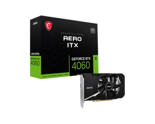 Obrázek MSI VGA NVIDIA GeForce RTX 4060 AERO ITX 8G OC, 8G GDDR6, 3xDP, 1xHDMI