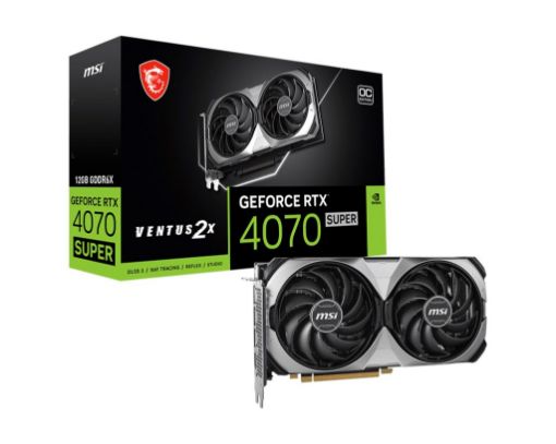 Obrázek MSI VGA NVIDIA GeForce RTX 4070 SUPER 12G VENTUS 2X OC, 12G GDDR6X, 3xDP, 1xHDMI