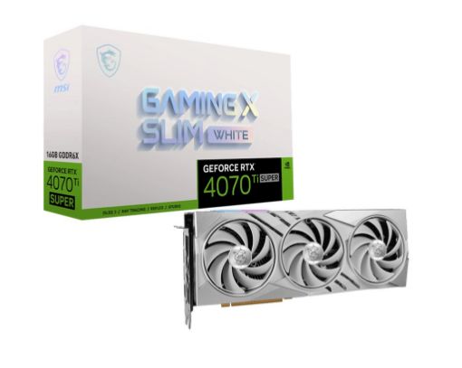 Obrázek MSI VGA NVIDIA GeForce RTX 4070 Ti SUPER 16G GAMING X SLIM WHITE, 16G GDDR6X, 3xDP, 1xHDMI