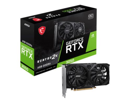 Obrázek MSI VGA NVIDIA GeForce RTX 3050 VENTUS 2X 6G OC, 6G GDDR6, 1xDP, 2xHDMI