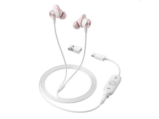 Obrázek Logitech sluchátka Zone wired Earbuds, drátové, růžová