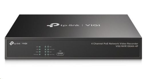 Obrázek TP-Link VIGI NVR1004H-4P, videorekordér, 4 channels, 4xPoE, 1xSATA, 1x100Mb/s LAN, 2xUSB2.0, 1xHDMI,1xVGA