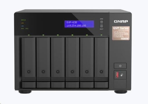 Obrázek QNAP QVP-63B (4C/i3/16GBRAM/6xSATA/2xM.2/3xUSB3.2/1xHDMI/2x2,5GbE/2xPCle)