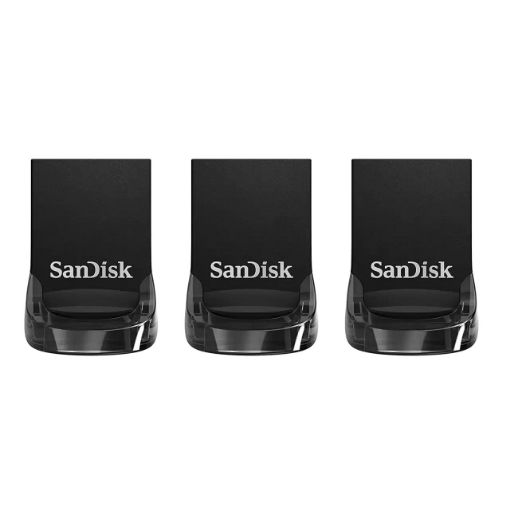 Obrázek SanDisk Flash Disk 32GB Ultra Fit Flash Drive, USB 3.2, Černá, 3 Pack