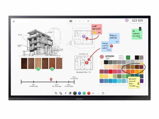 Obrázek Sharp PN-LA862 LFD 86",Interaktivní plochý panel 2,18 m, LCD 500 cd/m2 4K Ultra HD Černá Dotyková obrazovka 24/7