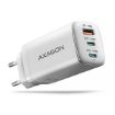 Obrázek AXAGON ACU-DPQ65W, GaN nabíječka do sítě 65W, 3x port (USB-A + dual USB-C), PD3.0/QC4+/PPS/Apple, bílá