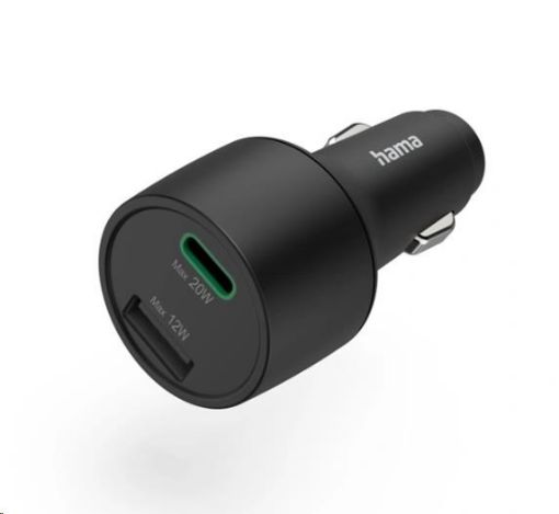 Obrázek Hama rychlá USB nabíječka do vozidla USB-C PD/QC, USB-A, 32 W