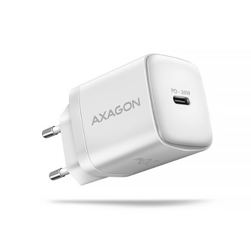 Obrázek AXAGON ACU-PD20W, nabíječka do sítě 20W, 1x port USB-C, PD3.0/PPS/QC4+/AFC/Apple, bílá