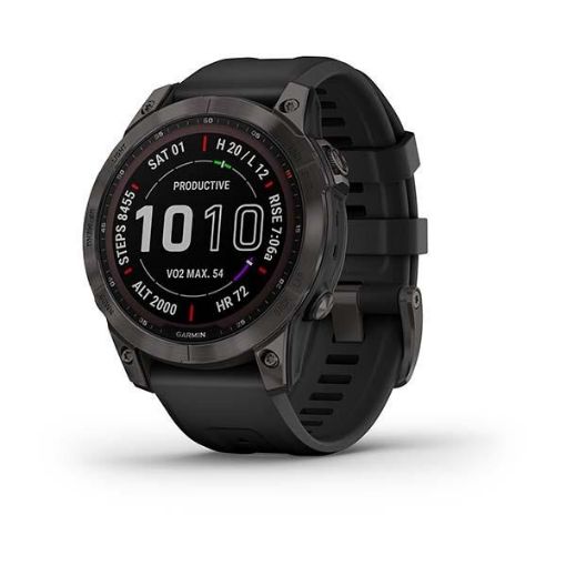 Obrázek Garmin fenix 7 Sapphire Solar, Titan Black/ Black Silicone Band, EU