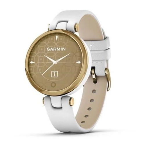 Obrázek Garmin hodinky Lily® – Classic Edition, Luneta v barvě Light Gold, tělo White, řemínek z italské kůže, EU