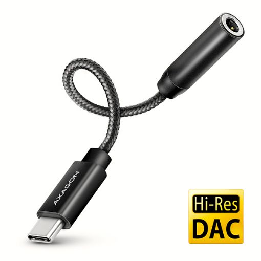 Obrázek AXAGON ADA-HC, USB-C na 3.5mm jack - Hi-Res DAC audio adaptér, 384kHz/32bit, stereo