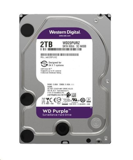 Obrázek WD PURPLE WD23PURZ 2TB SATA/600 64MB cache, Low Noise, CMR