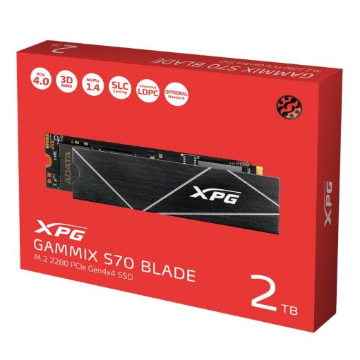 Obrázek ADATA SSD 2TB XPG GAMMIX S70 Blade, PCIe Gen4x4 M.2 2280, (R:7400/ W:6800MB/s)