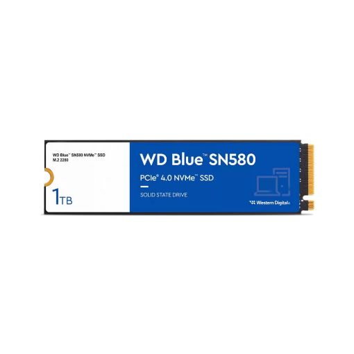 Obrázek WD BLUE SSD NVMe 1TB PCIe SN580,Gen4 , (R:4150, W:4150MB/s)