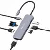 Obrázek VERBATIM Hub USB-C Pro Multiport 8 Port, 3x USB 3.2, 1x USB-C, 2xHDMI, microSD/SD, šedá