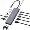 Obrázek VERBATIM Hub USB-C Pro Multiport 13 Port, 6x USB-A, 2x USB-C, 2x HDMI, DP, RJ45, 3.5mm Jack audio, šedá