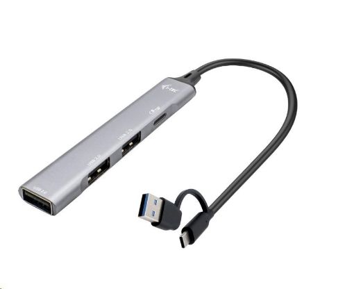 Obrázek i-Tec USB-A/USB-C Metal HUB 1x USB-C 3.1 + 3x USB 2.0