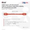 Obrázek Club3D Kabel USB2 Type-C Bi-Directional USB-IF Certifikovaný 480Mb, PD 240W(48V/5A) EPR M/M 3m