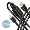 Obrázek AXAGON ADR-220B, USB 2.0 A-M -> B-M aktivní propojovací / repeater kabel, 20m