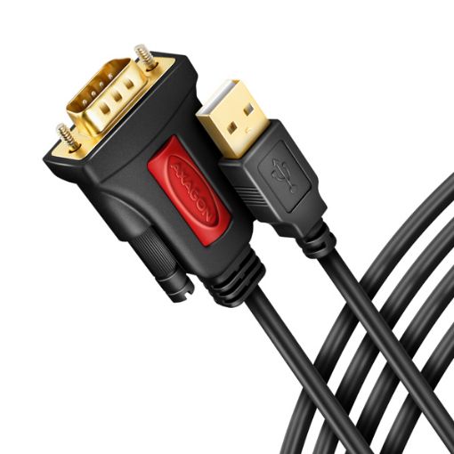 Obrázek AXAGON ADS-1PSN, USB-A 2.0 - sériový RS-232 DB9-M Prolific adaptér / kabel 1.5m