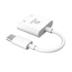 Obrázek AKASA adaptér USB-C to 3.5mm Jack & PD 15W Nabíjecí port, bílá