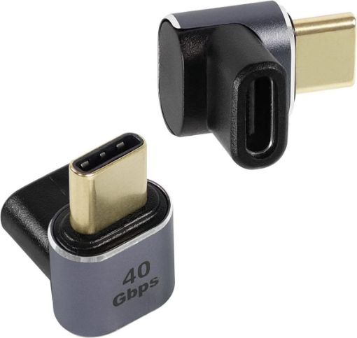 Obrázek PremiumCord Adaptér USB-C na USB-C, USB 4.0, zahnutý 90°