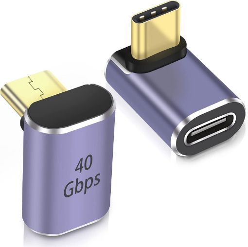 Obrázek PremiumCord Adaptér USB-C na USB-C, USB 4.0, zahnutý 90°