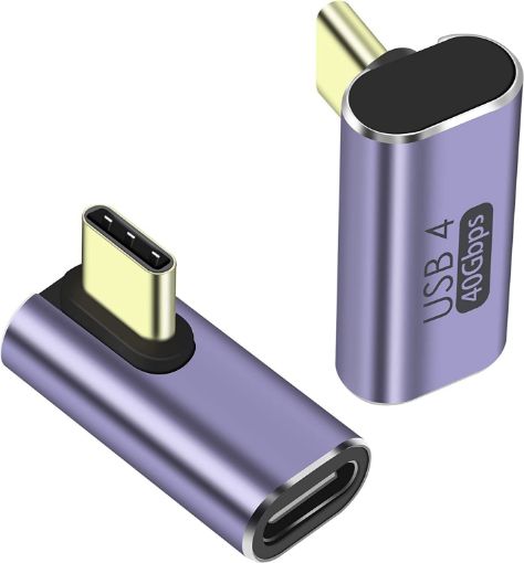 Obrázek PremiumCord Adaptér USB-C na USB-C, USB 4.0, zahnutý 90°