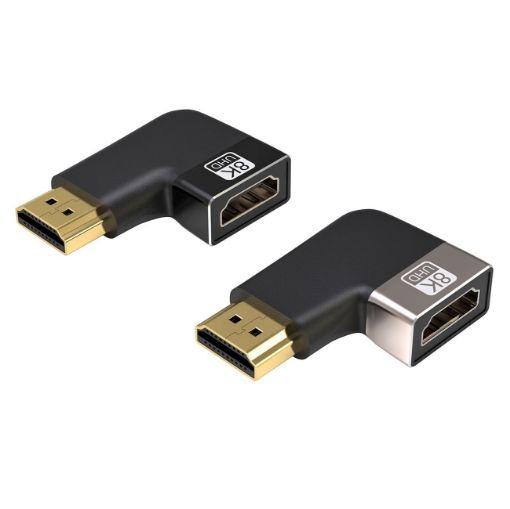 Obrázek PREMIUMCORD Adaptér spojka 8K HDMI A - HDMI A, F/M, do úhlu 90° - levá