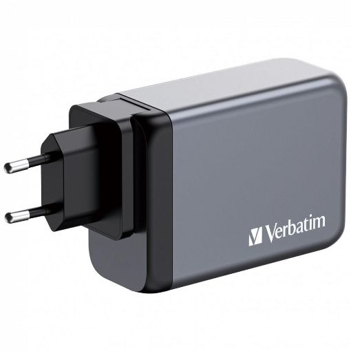 Obrázek VERBATIM GaN Nabíječka do sítě GNC-100, 100W, 3x USB-C, 1x USB