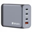 Obrázek VERBATIM GaN Nabíječka do sítě GNC-200, 200W, 3x USB-C, 1x USB