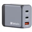 Obrázek VERBATIM GaN Nabíječka do sítě GNC-65, 65W, 2x USB-C, 1x USB