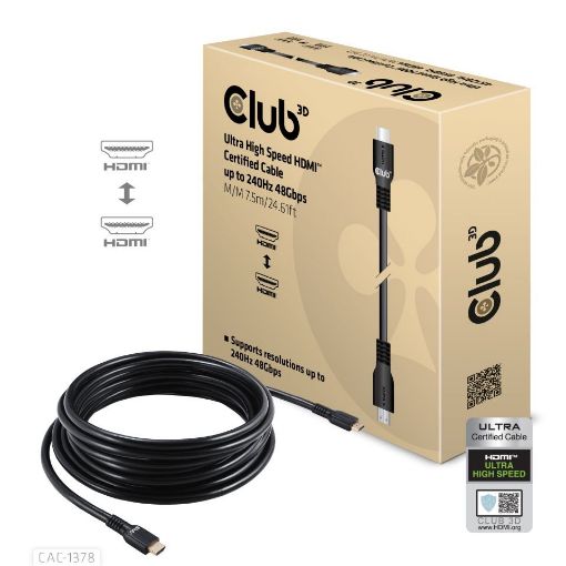 Obrázek Club3D Kabel HDMI, Ultra Rychlý HDMI™ Certifikovaný Cable, 4K120Hz/ 8K60Hz, 7.5m