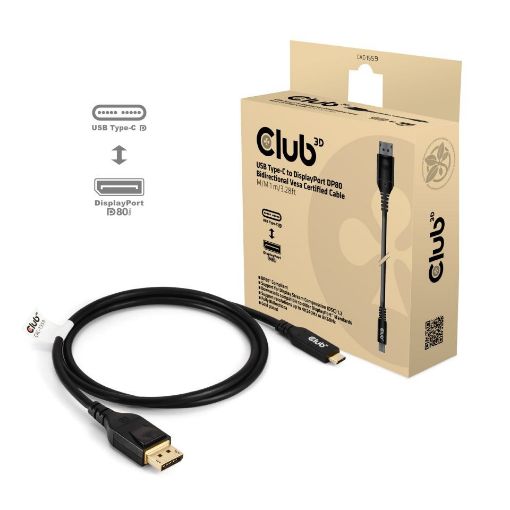 Obrázek Club3D Kabel USB-C na DisplayPort 2.1, 10K60Hz, DSC1.2, UHBR10, 1m