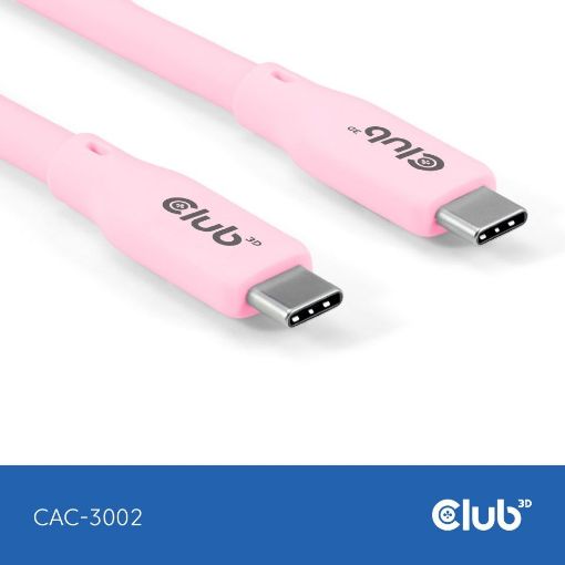 Obrázek Club3D Kabel USB-C 4.0, 20Gbps, 4K60Hz, PD 240W, 2m, růžová