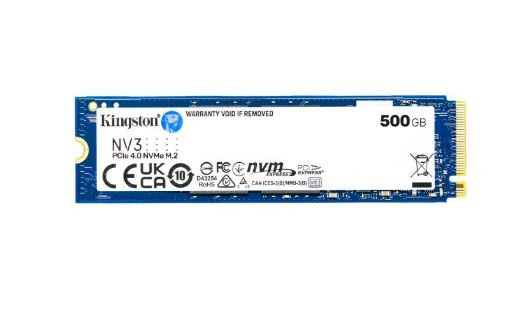 Obrázek Kingston SSD 500GB NV3, M.2 2280, NVMe PCIe Gen4x4, (R: 5000MB/s; W: 3000MB/s)