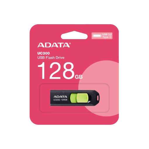 Obrázek ADATA Flash Disk 128GB UC300, USB-C 3.2, černo-zelená