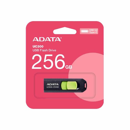 Obrázek ADATA Flash Disk 256GB UC300, USB-C 3.2, černo-zelená