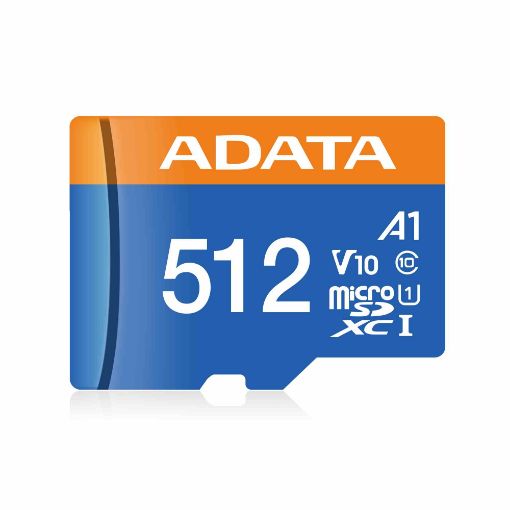 Obrázek ADATA MicroSDXC karta 512GB Premier UHS-I C10 V10 (R:100/W:25 MB/s) + SD adaptér