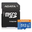 Obrázek ADATA MicroSDXC karta 512GB Premier UHS-I C10 V10 (R:100/W:25 MB/s) + SD adaptér