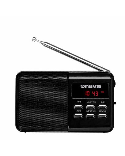 Obrázek Orava RP-140 B přenosný rádiopřijímač, micro SD, USB vstup, výstup na sluchátka, displej, FM rádio, anténa, černá