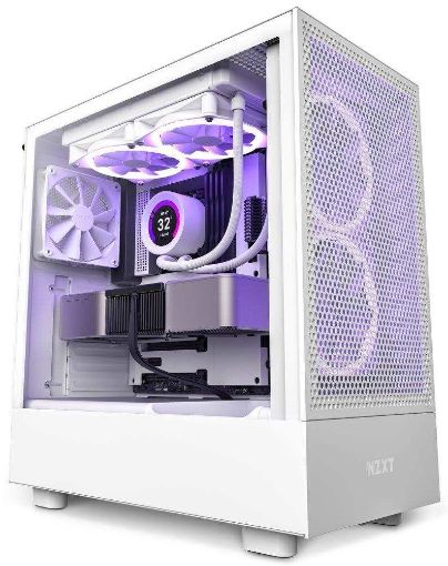 Obrázek NZXT skříň H5 Flow edition / 2x120 mm fan / USB 3.0 / USB-C 3.1 / průhledná bočnice / mesh panel / bílá